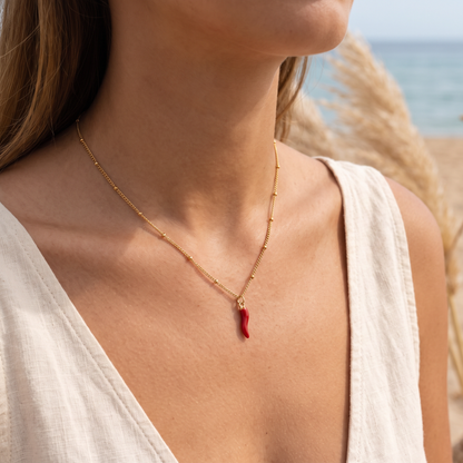 Asea Chilli Pepper Pendant — worn by model
