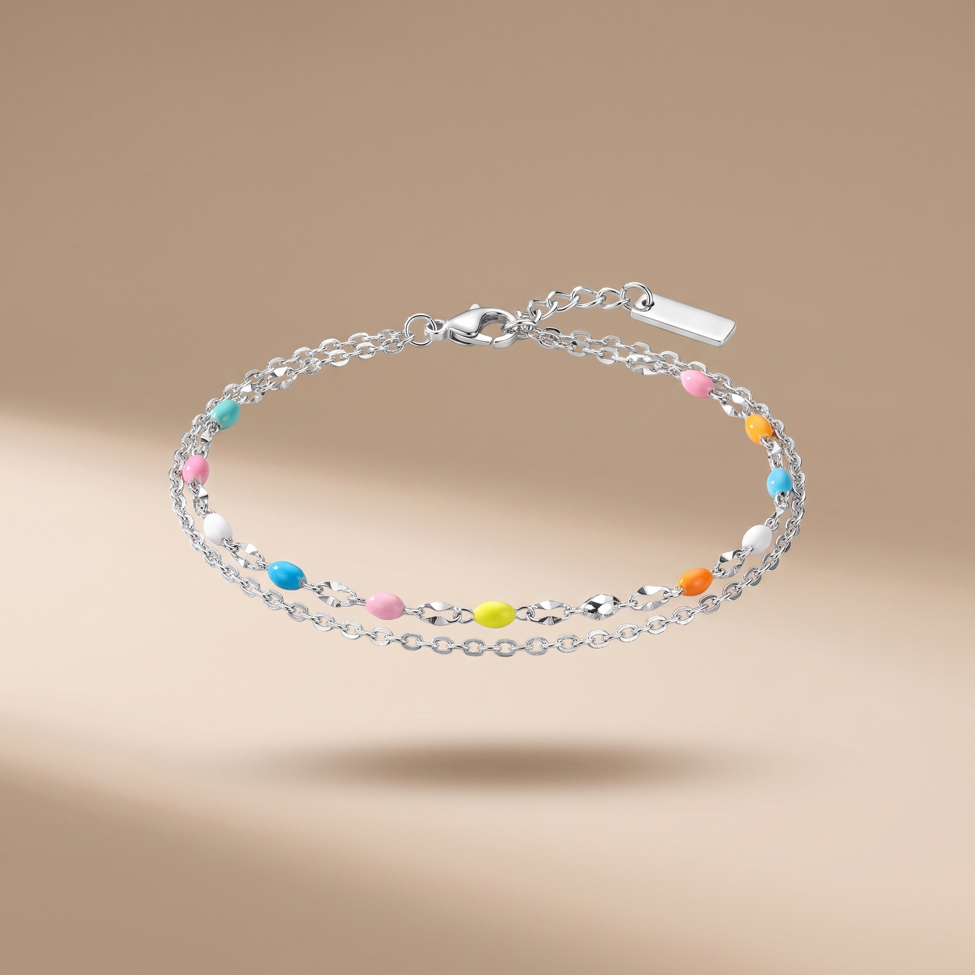 Asea Dainty Rainbow Bracelet — Silver Color