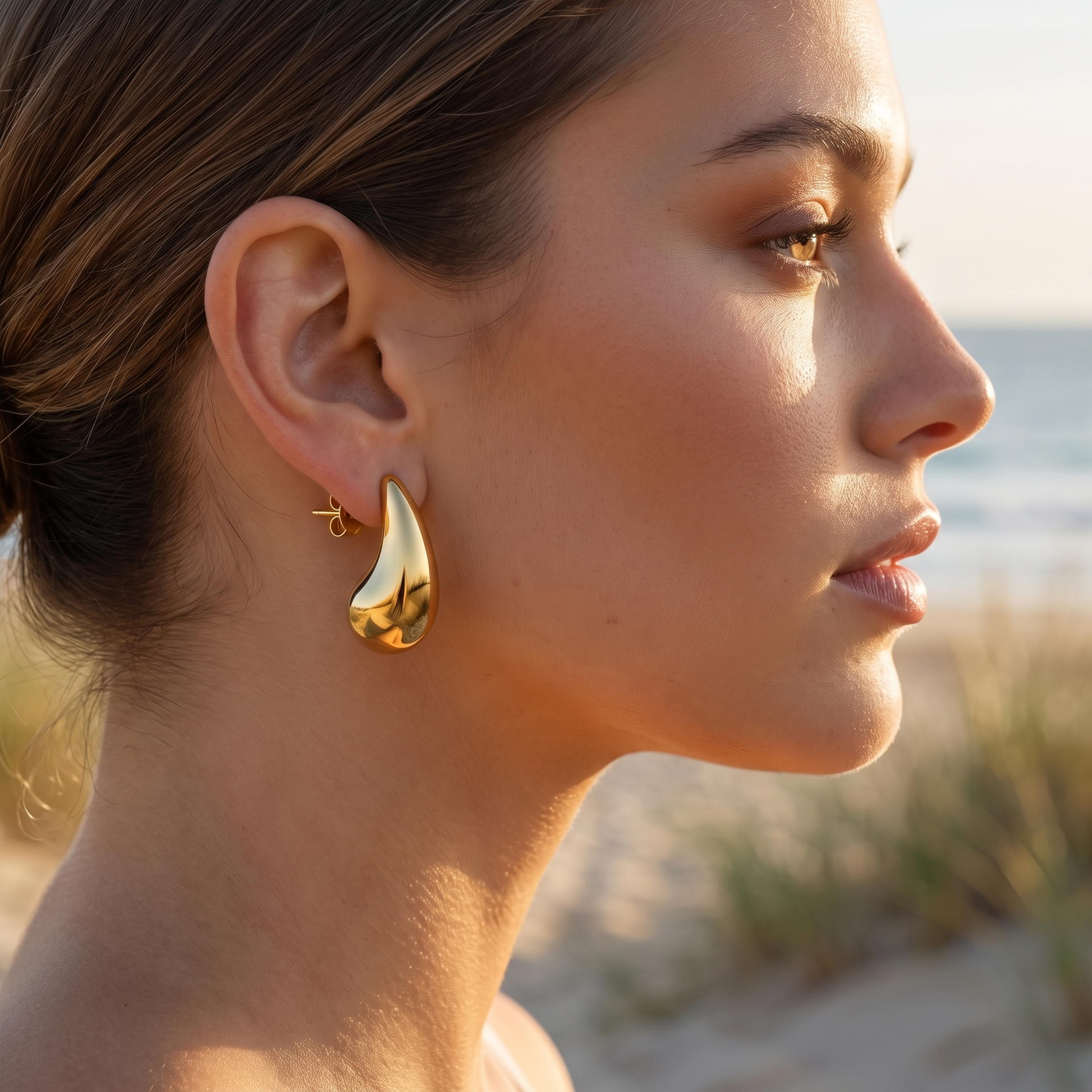 Asea Molten Drop Studs — worn by model