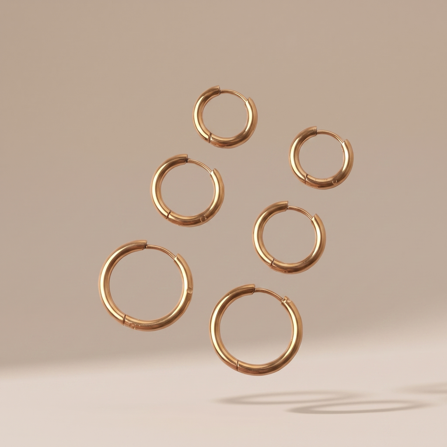 Asea Three-Pair Hoop Set — 14K Gold Color