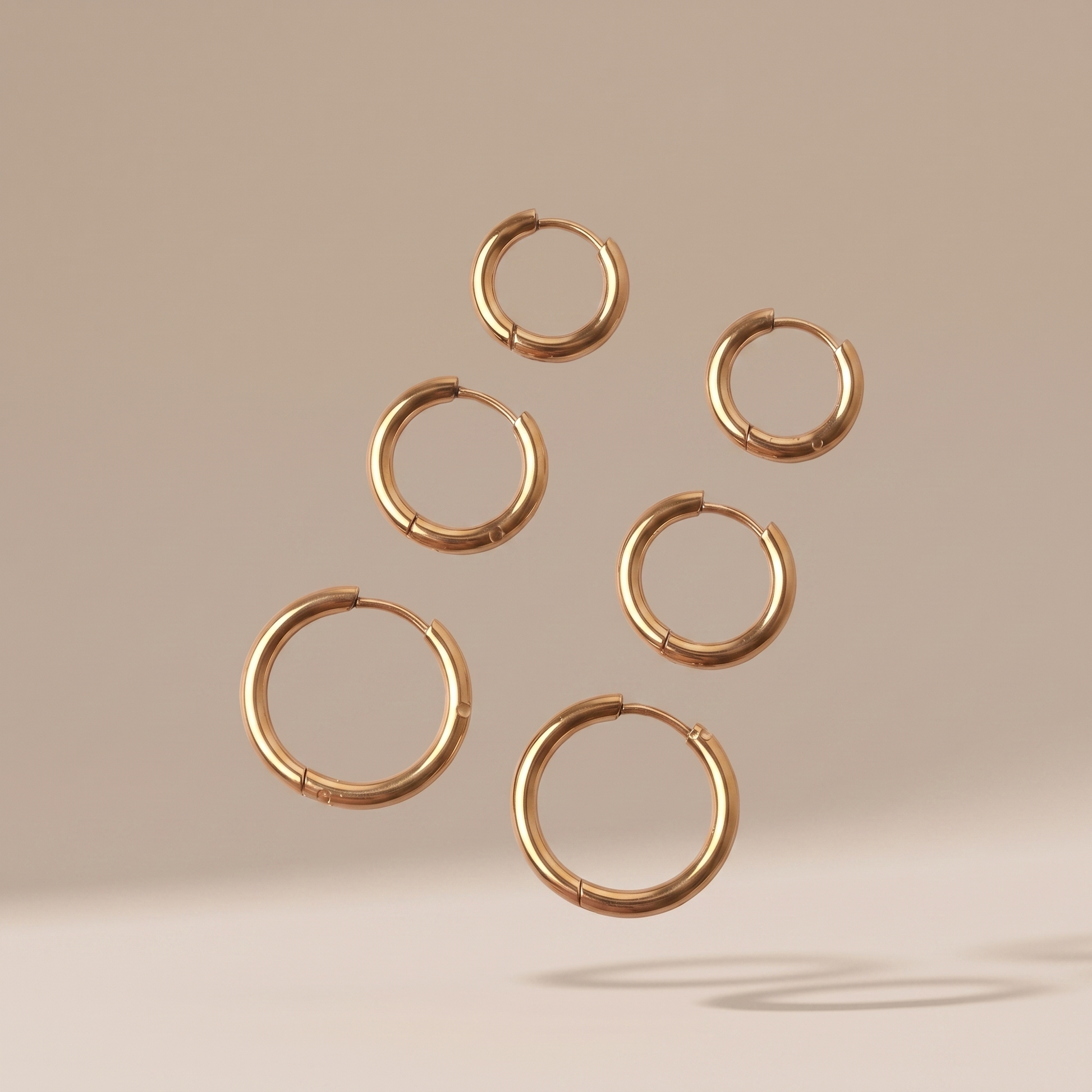 Asea Three-Pair Hoop Set — 14K Gold Color