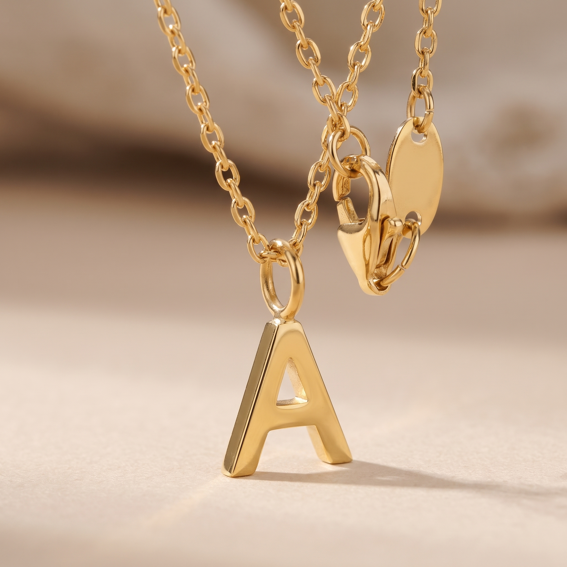 Asea Personalised Initial Necklace — close-up detail