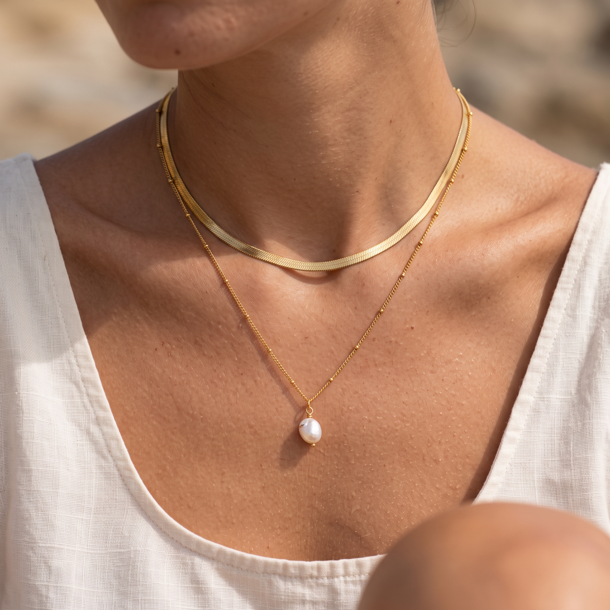 Asea High Shine Jewellery Set — worn by model
