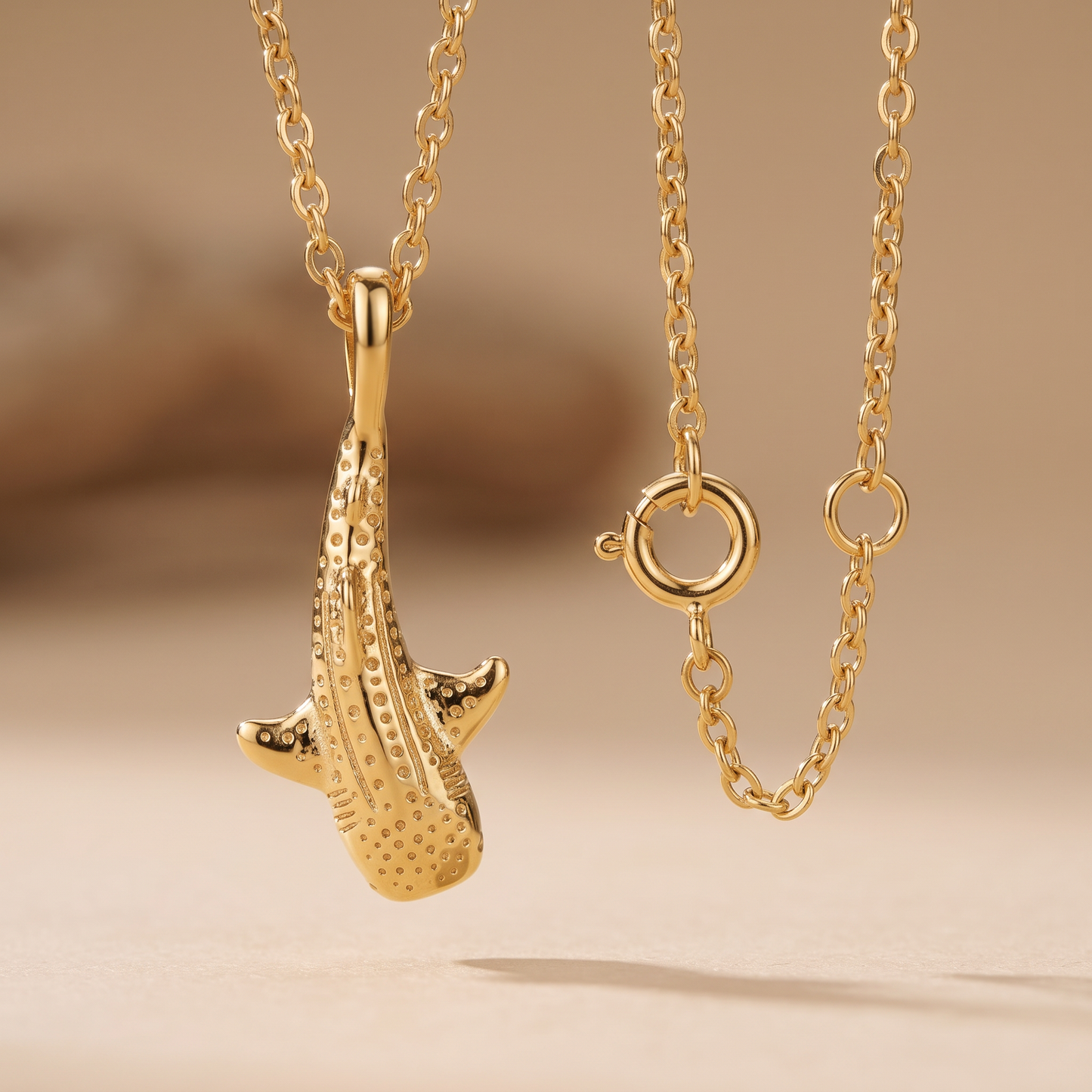 Asea Whale Shark Pendant Necklace — close-up detail