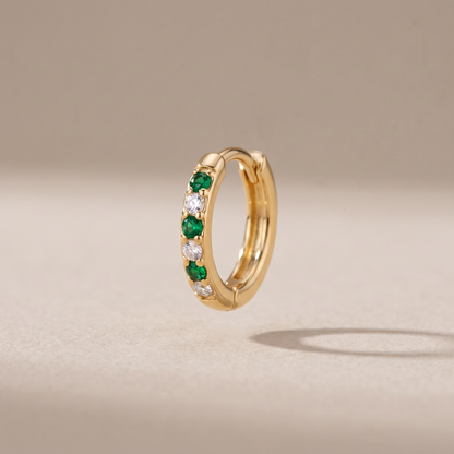 Asea Eden Green Crystal Hoops — front view