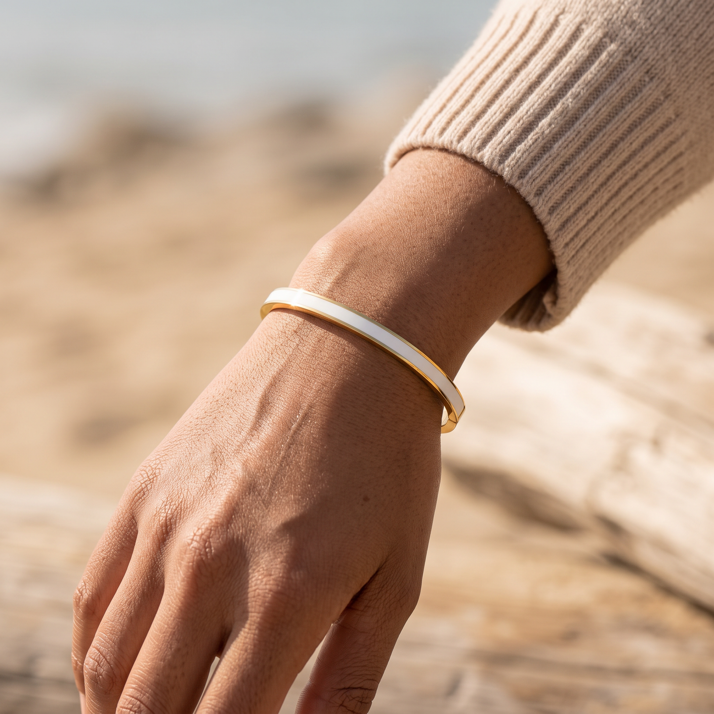 Asea Halo Enamel Bangle — worn by model
