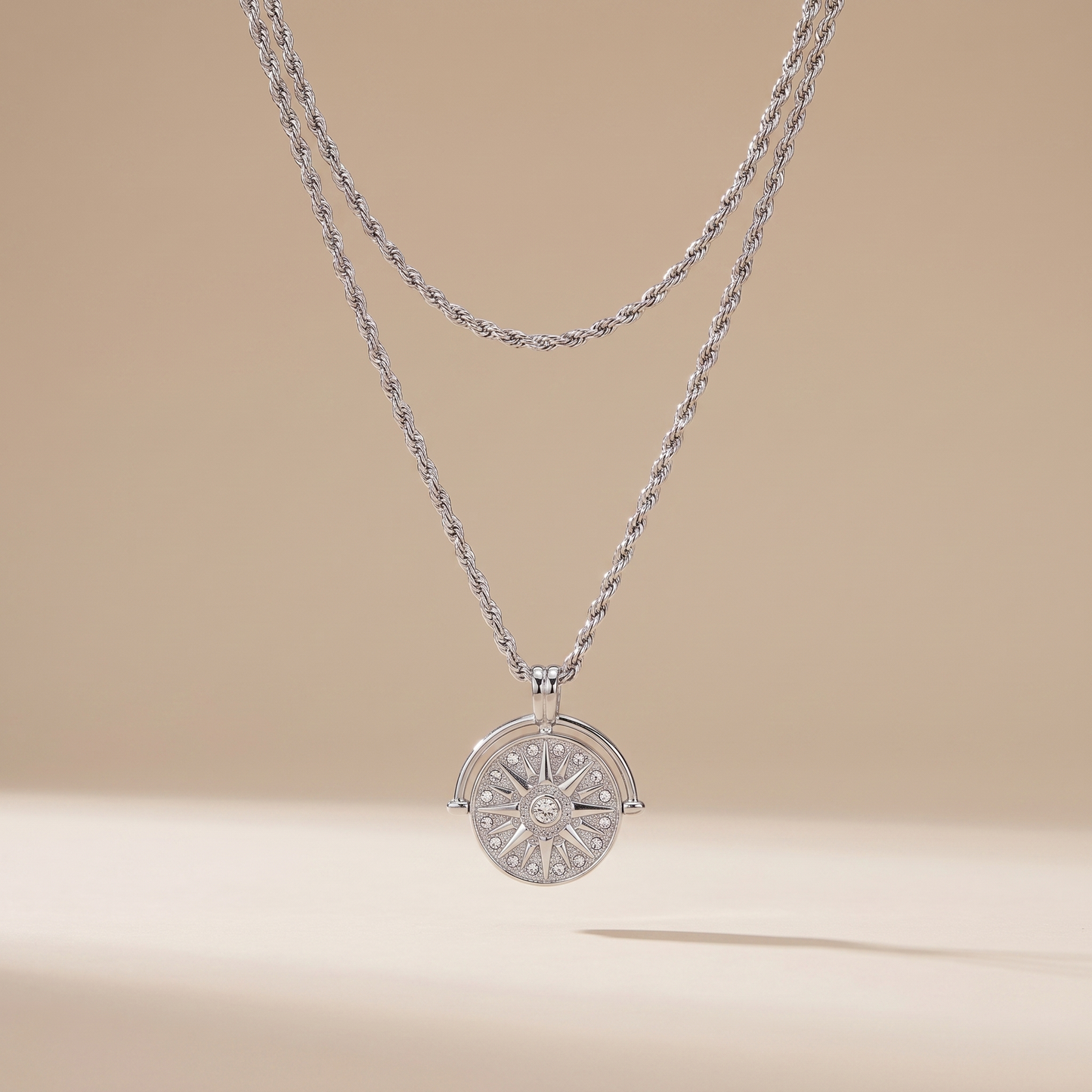 Asea Sundrenched Necklace Duo | Silver — front view