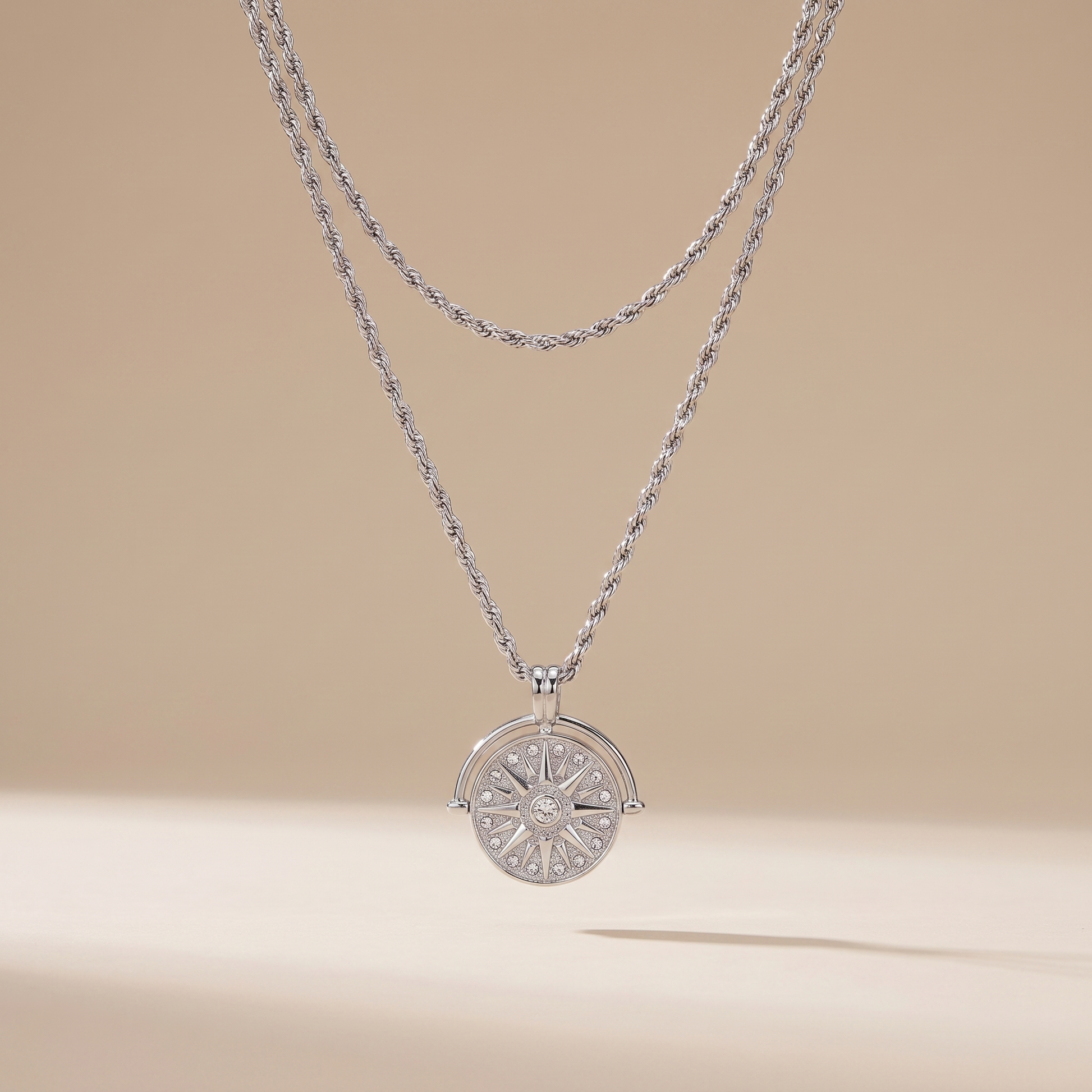Asea Sundrenched Necklace Duo | Silver — front view