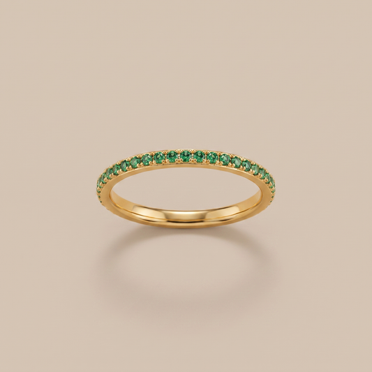 Asea First Light Green Zircon Ring — front view