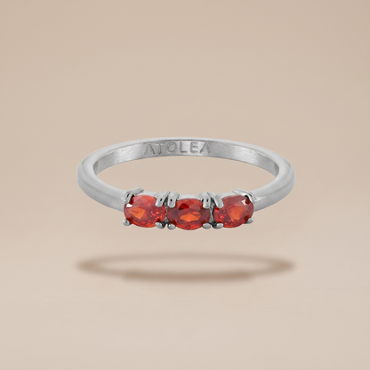 Asea Raspberry Trio Ring — Silver color