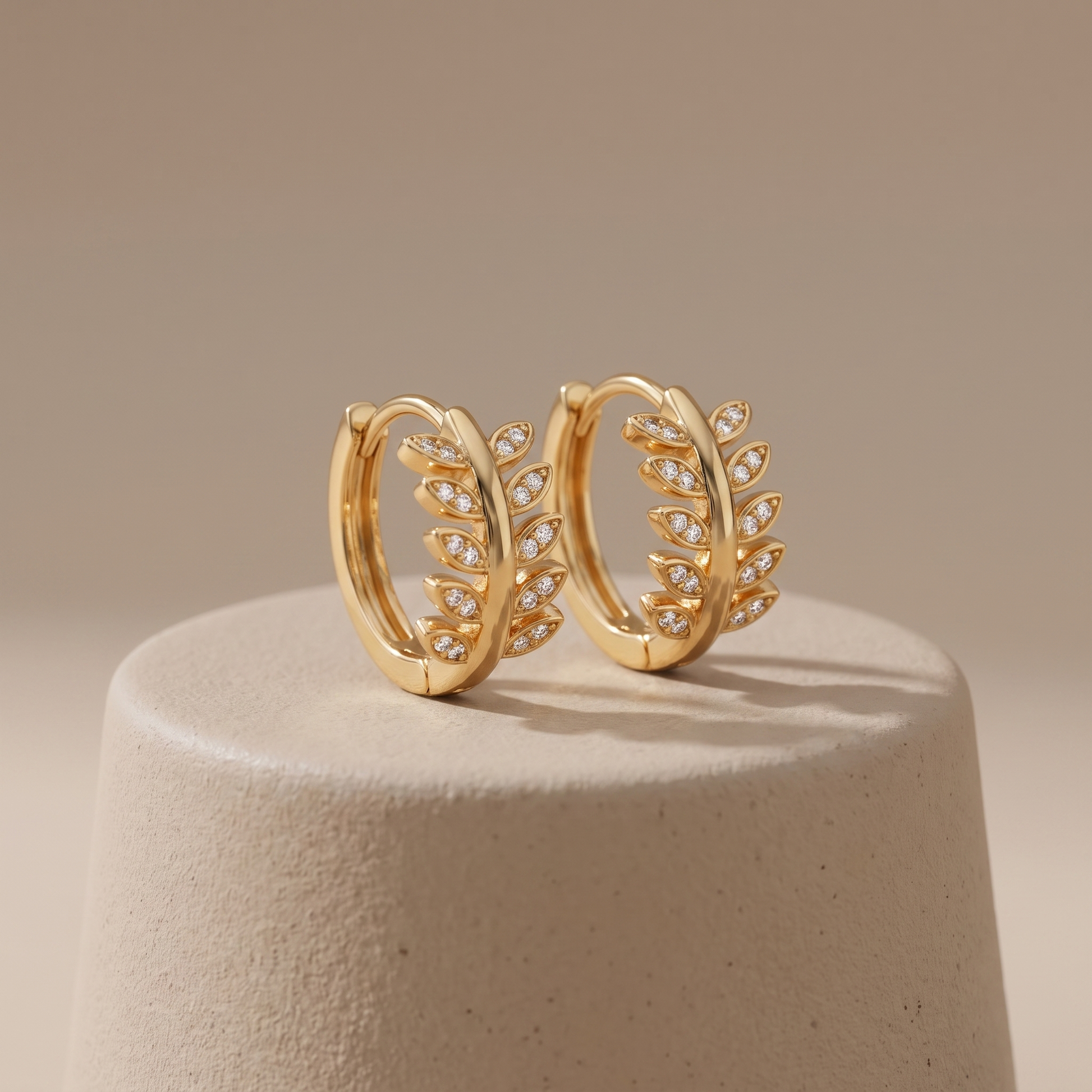 Asea Laurel Huggie Hoops — angle
