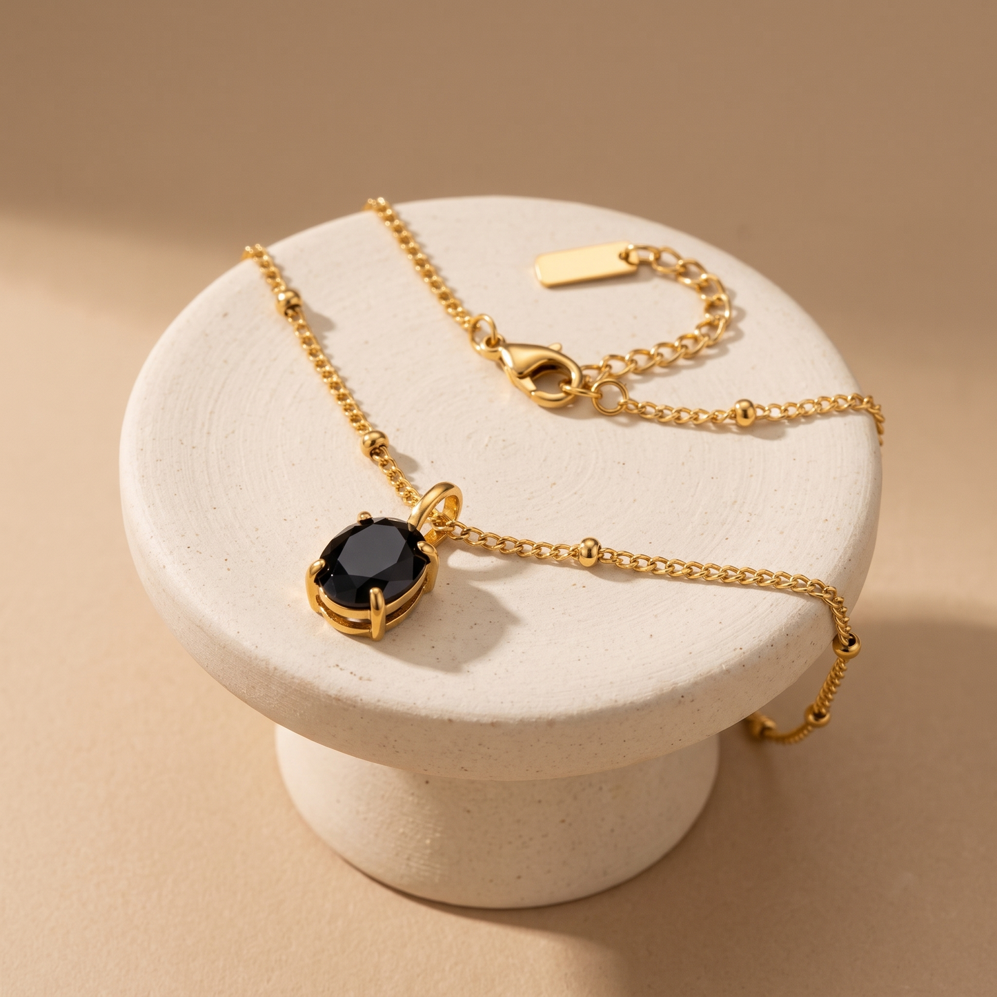 Asea Obsidian Pendant Necklace — angle