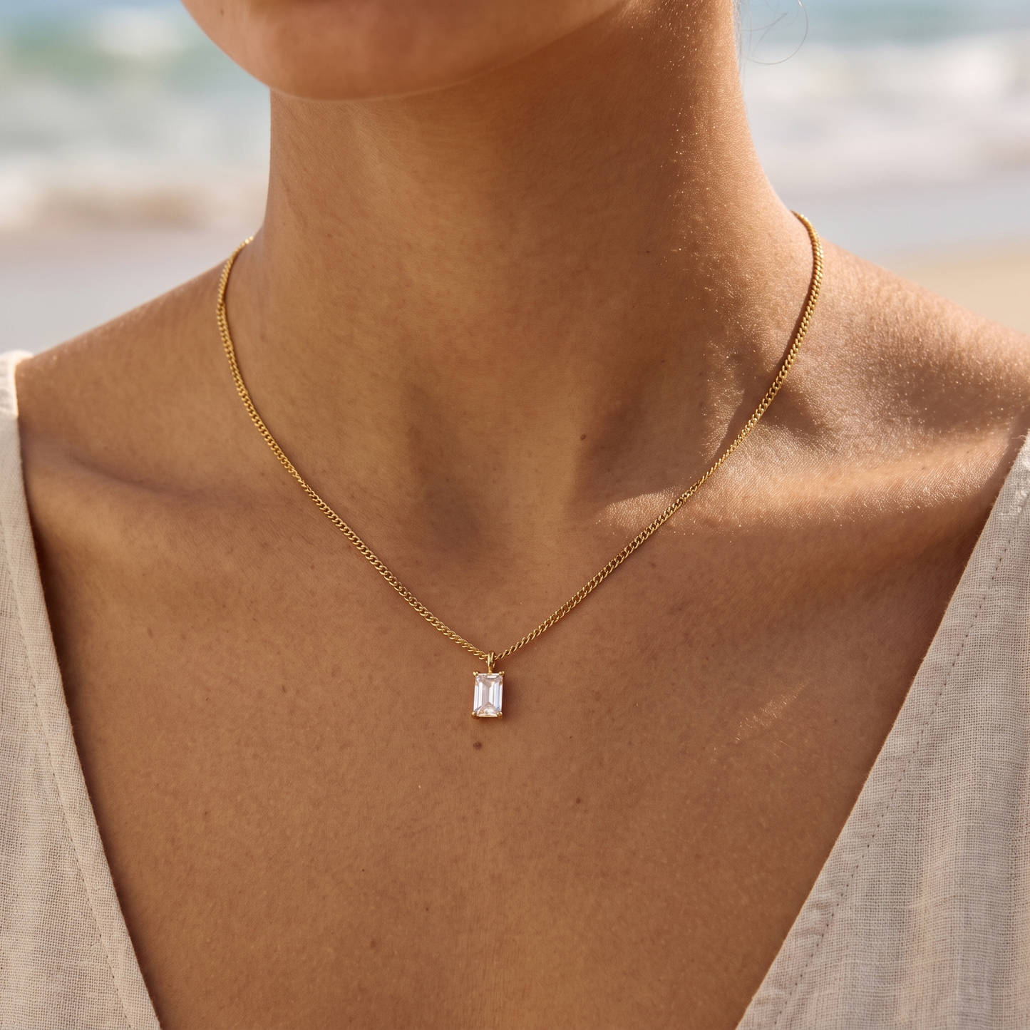 Asea Glow Pendant Necklace — worn by model