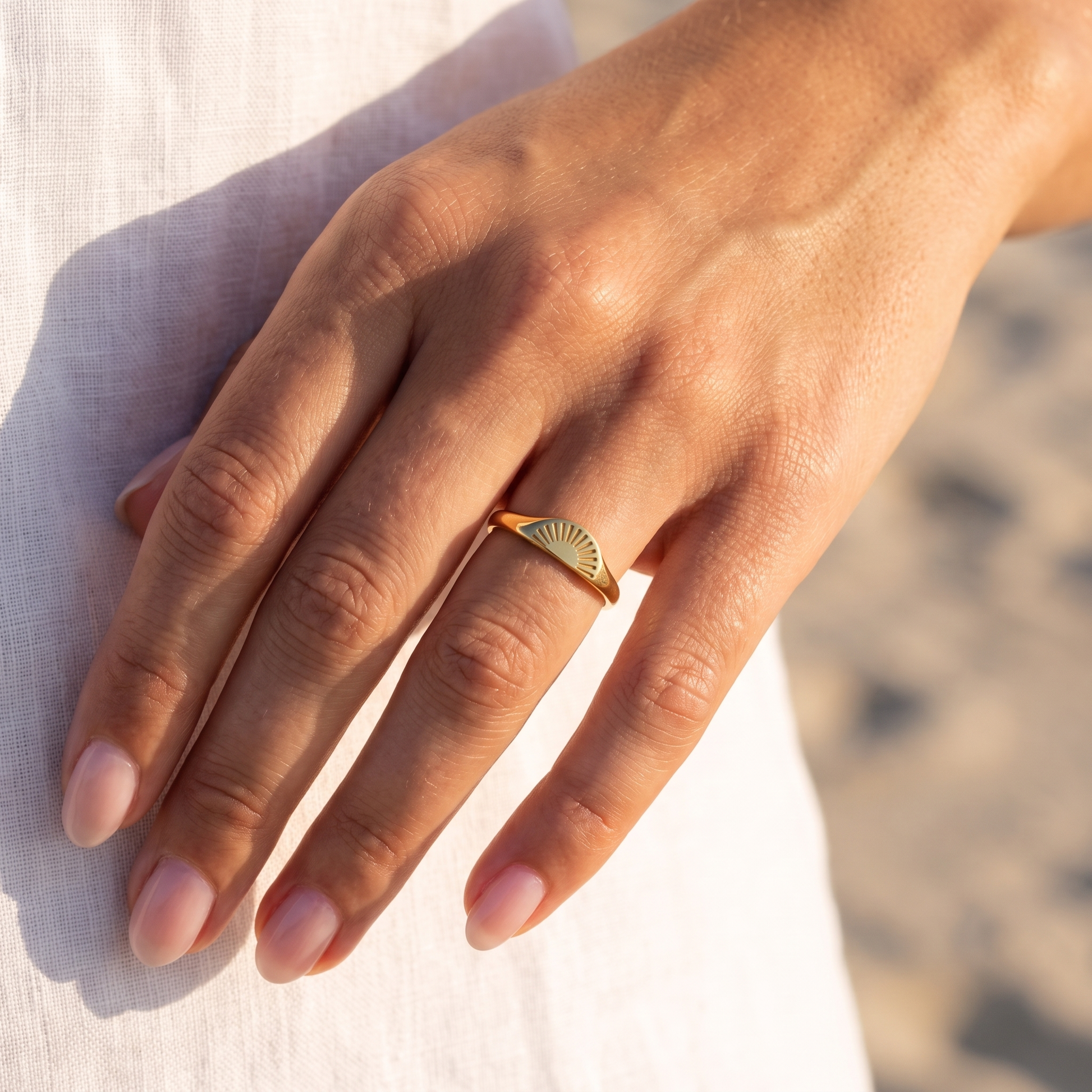 Asea Sunrise Stacking Ring — worn by model