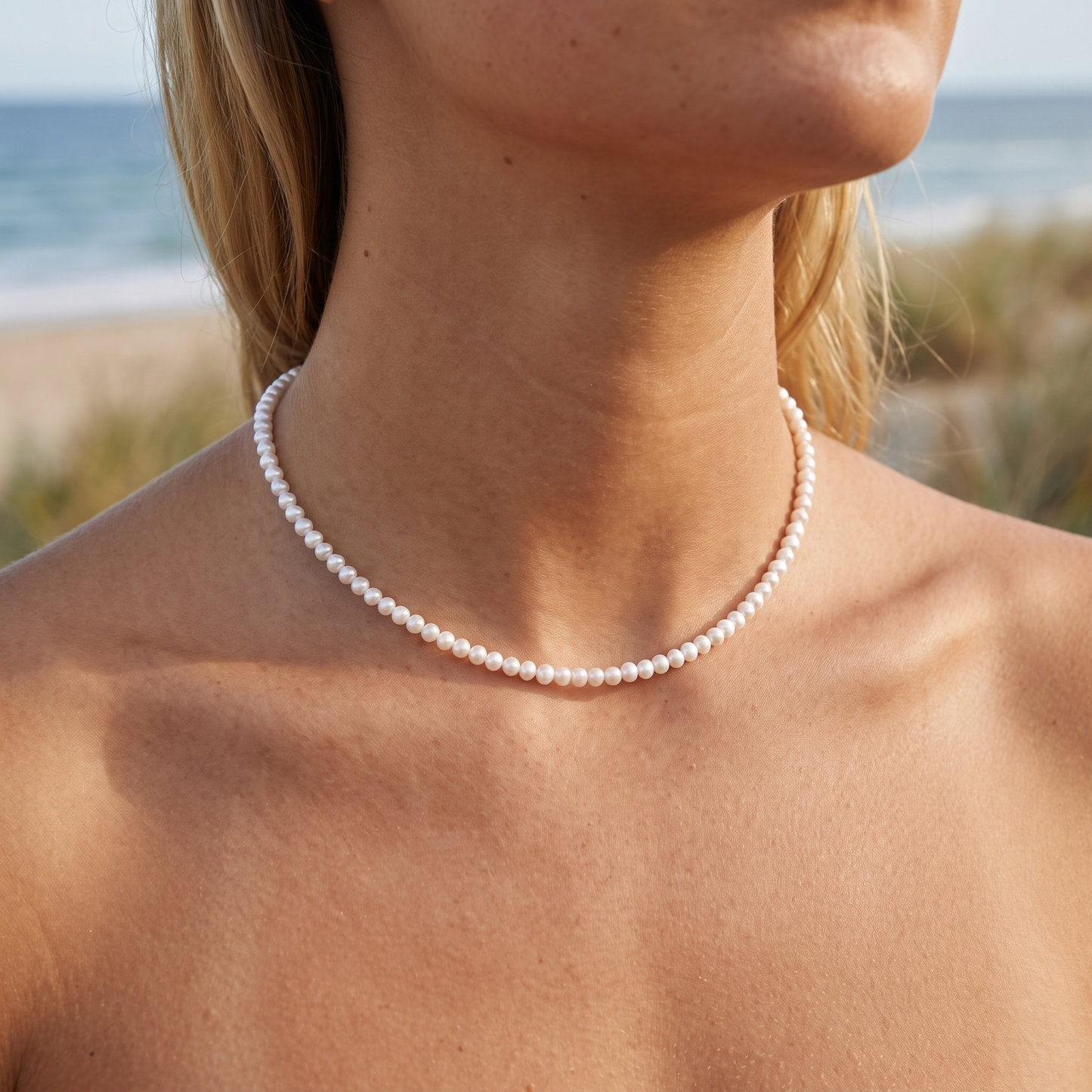 Asea Dainty Freshwater Pearl Choker — worn by model