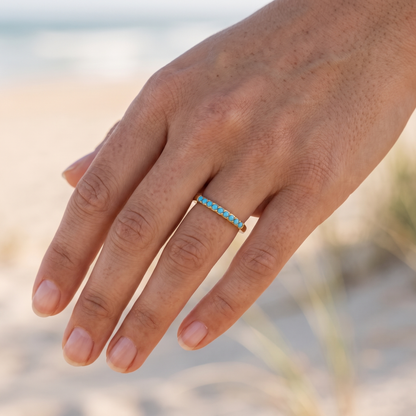 Asea Dainty Turquoise Ring — worn by model