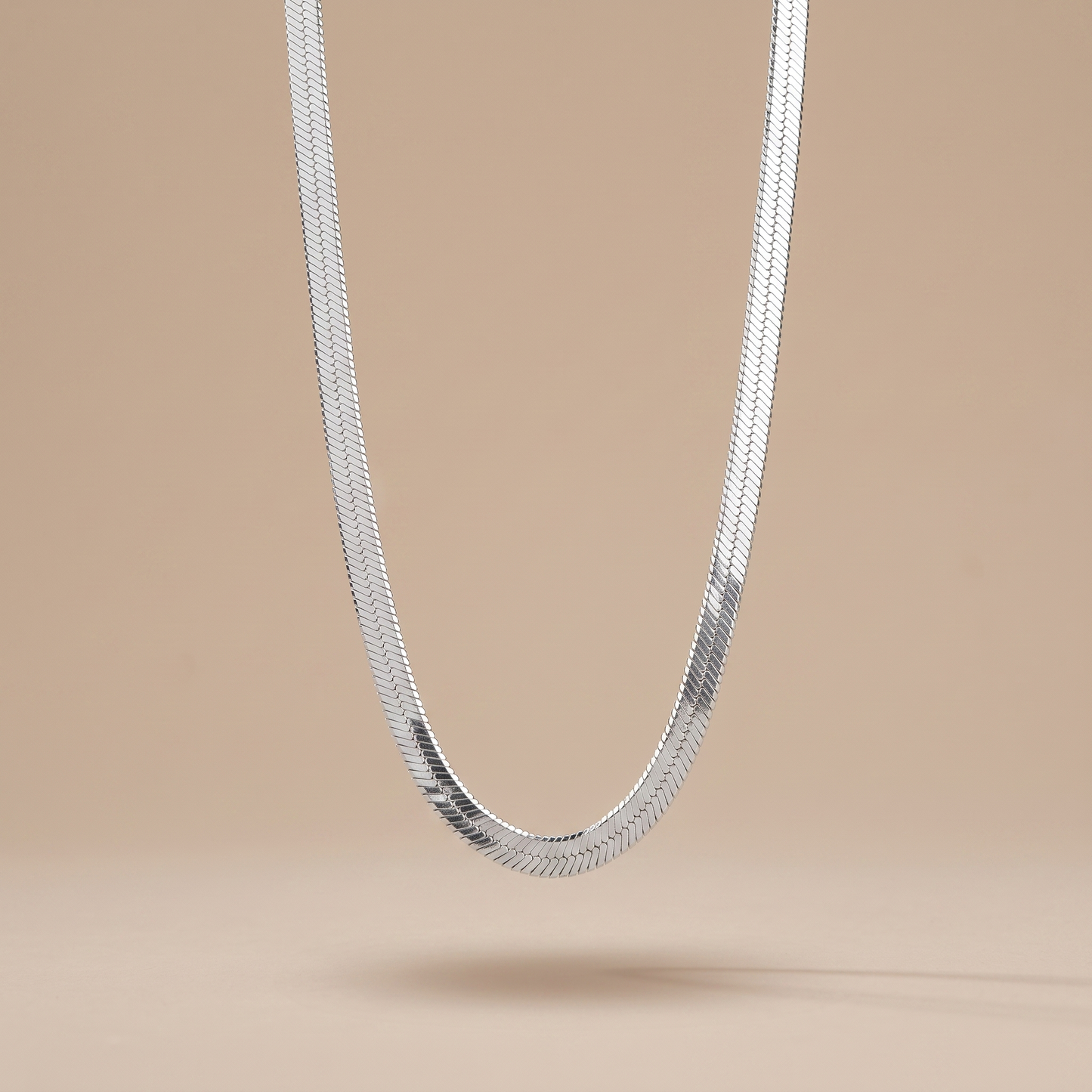 Asea Tarifa Herringbone Chain Choker — Silver Color