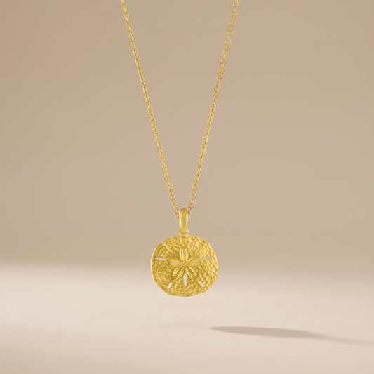 Asea Sand Dollar Pendant Necklace — front view
