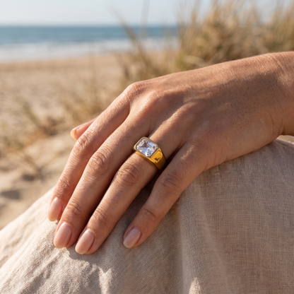 Asea Noa Emerald-Cut Ring — worn by model