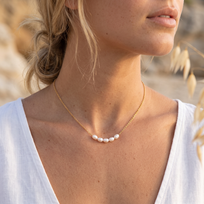 Asea Fine Freshwater Pearl Necklace — worn by model