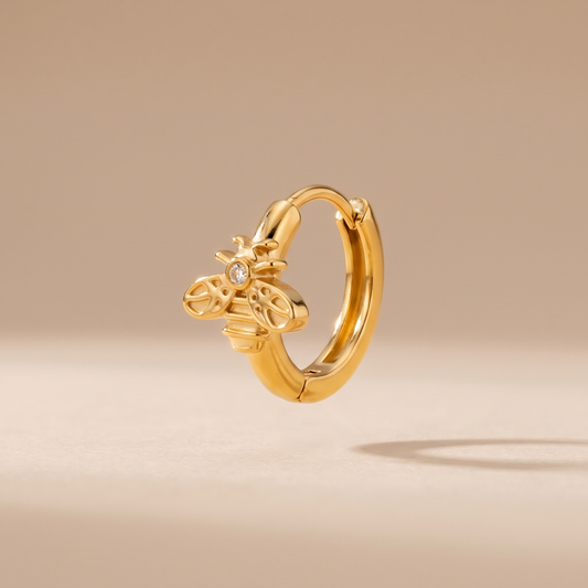 Asea Honeybee Huggie Earrings — front view