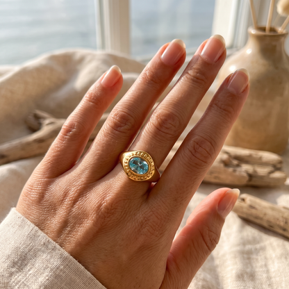 Asea Balearic Sunburst Ring — worn by model