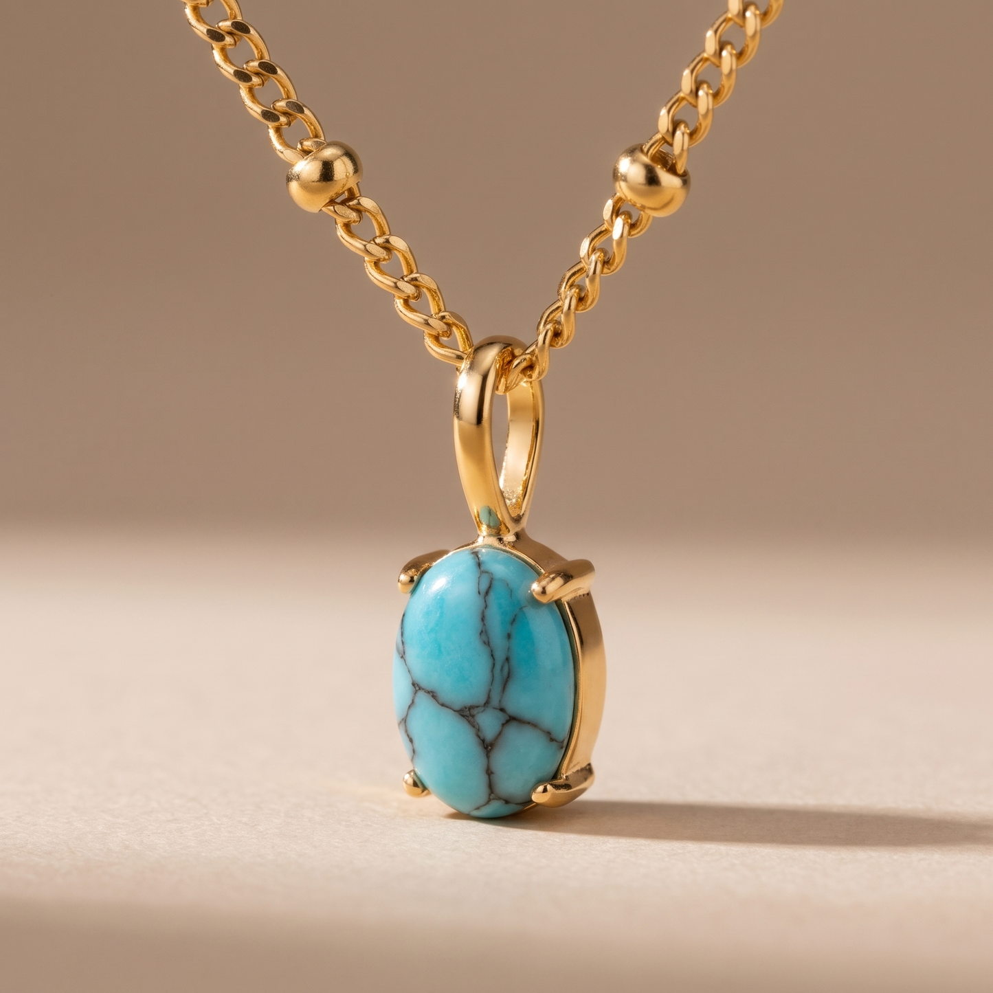 Asea Turquoise Stone Necklace — close-up detail