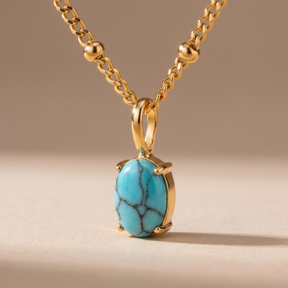 Asea Turquoise Stone Necklace — close-up detail