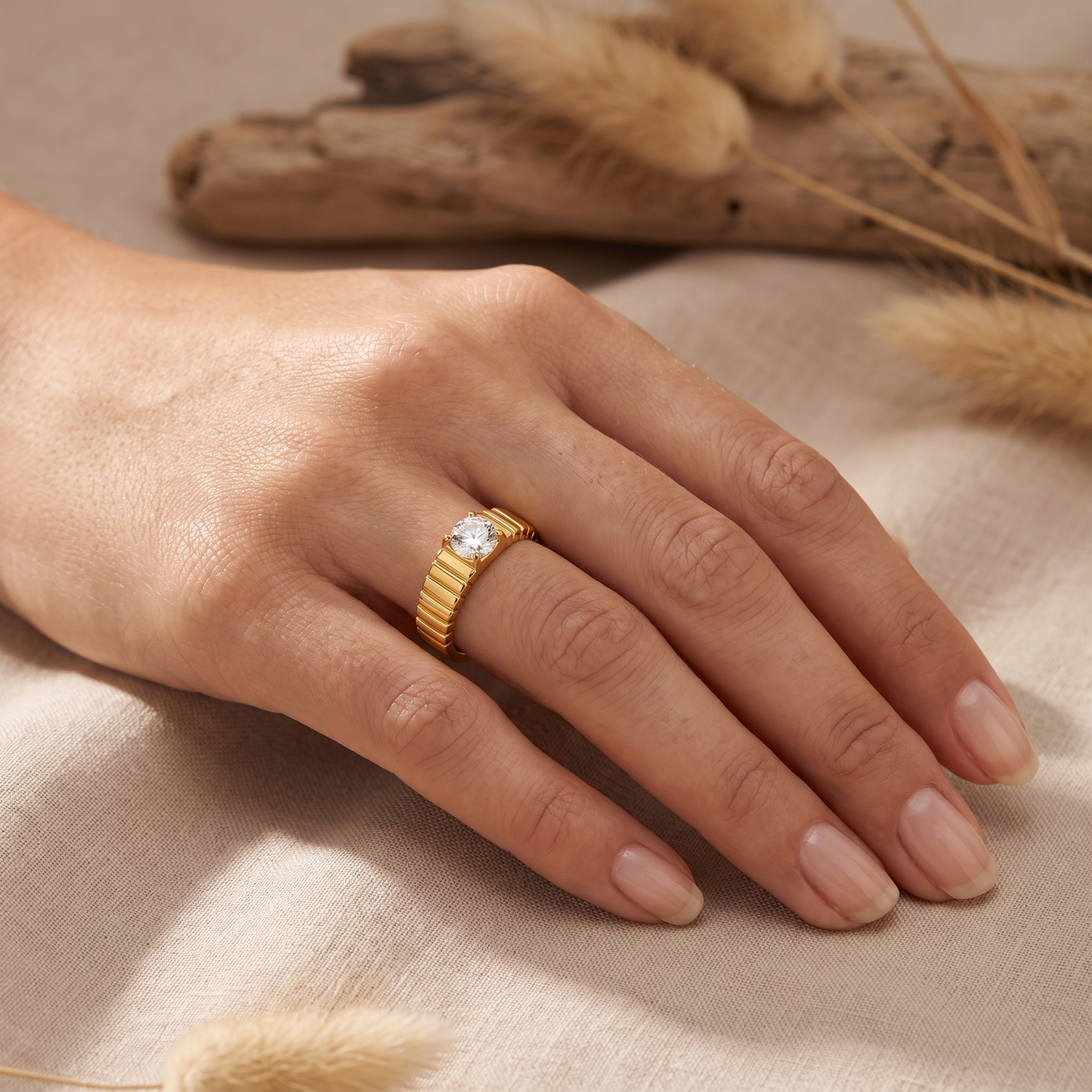 Asea Sierra Bold Zircon Ring — worn by model