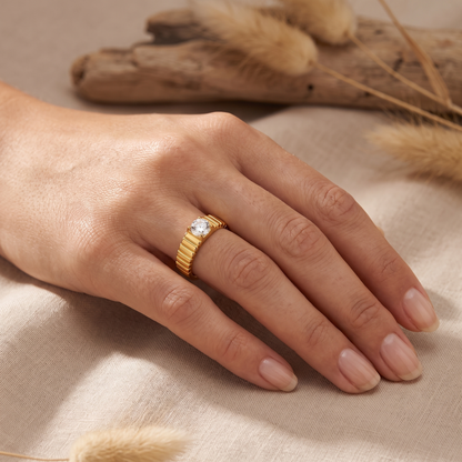 Asea Sierra Bold Zircon Ring — worn by model