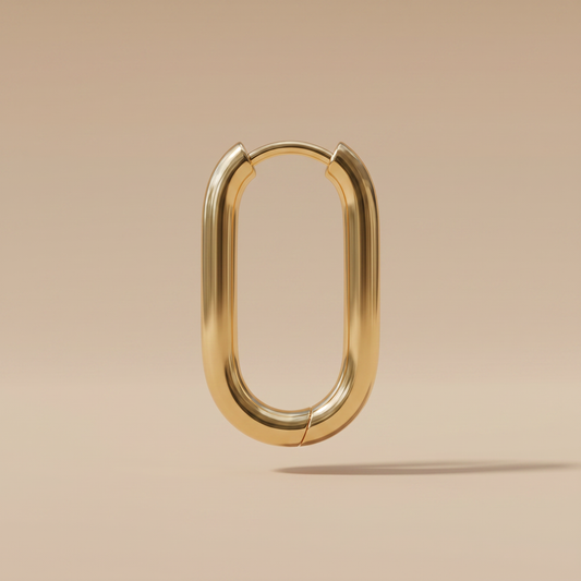 Asea Gold Oval Hoops — front view