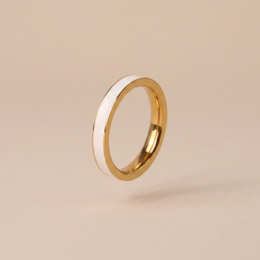 Asea Halo Enamel Band Ring — front view