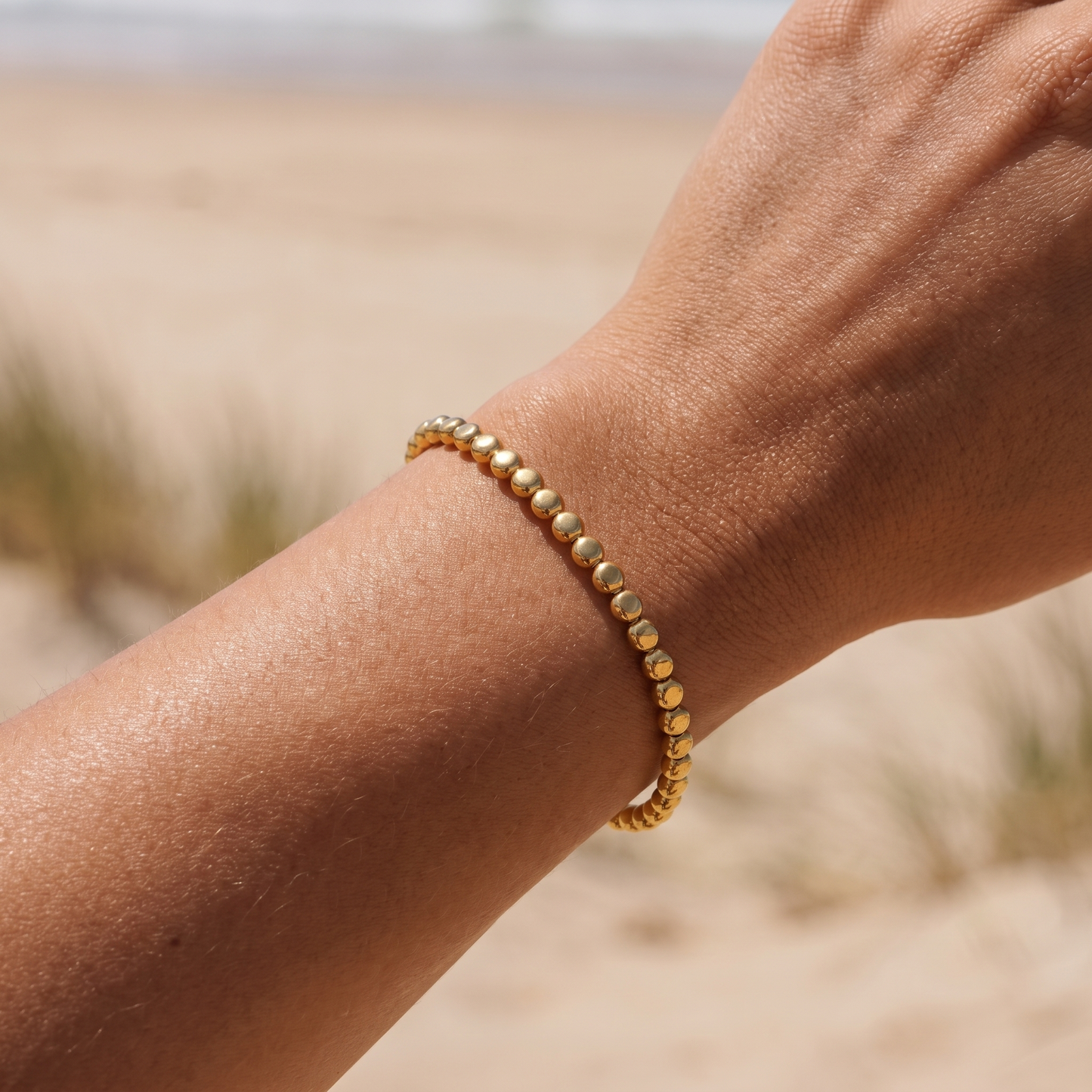 Asea Bead Bangle Cuff — worn by model