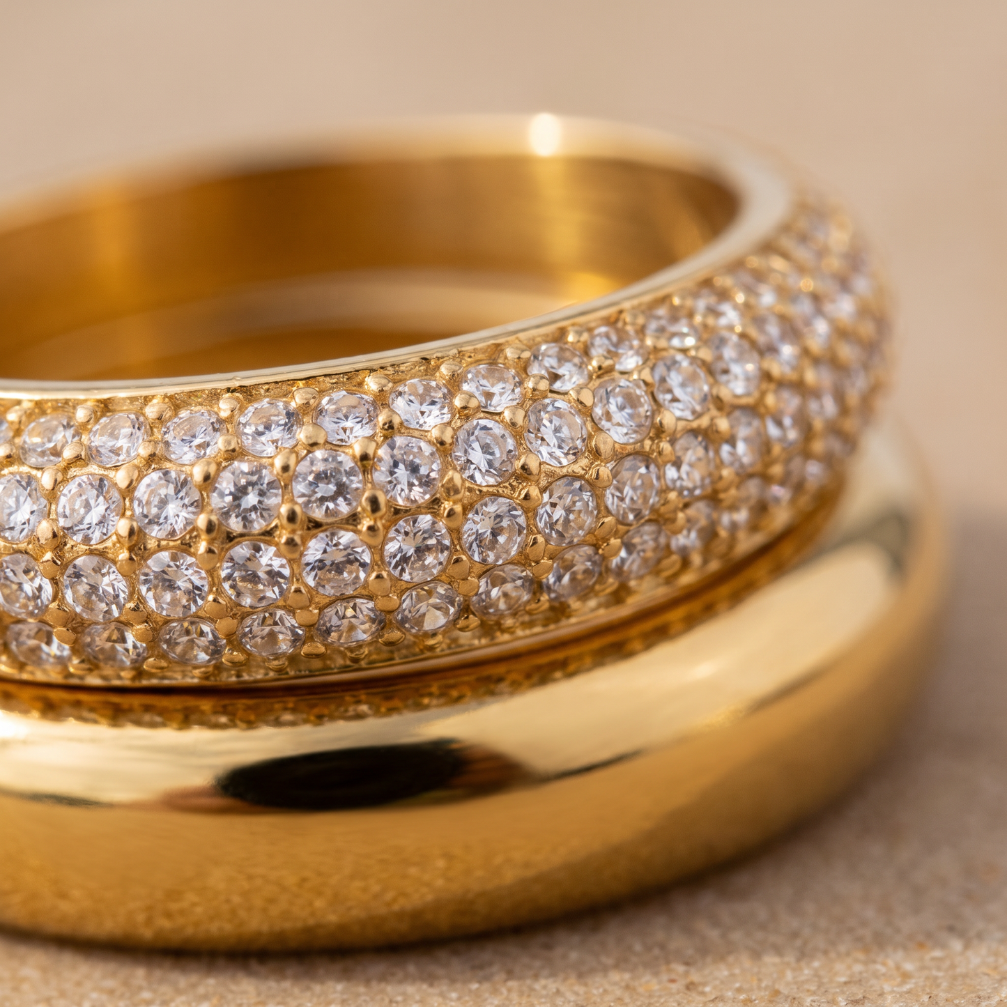 Asea Day & Night Stacking Ring Duo — close-up detail