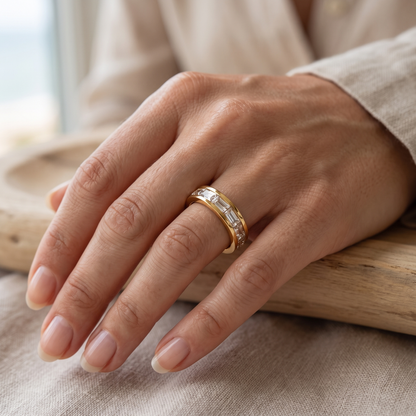 Asea Ondina Baguette Ring — worn by model