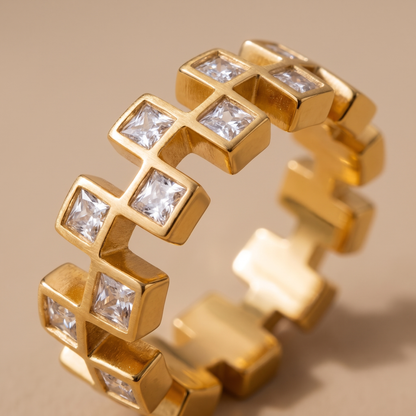 Asea Mosaic Statement Ring — close-up detail