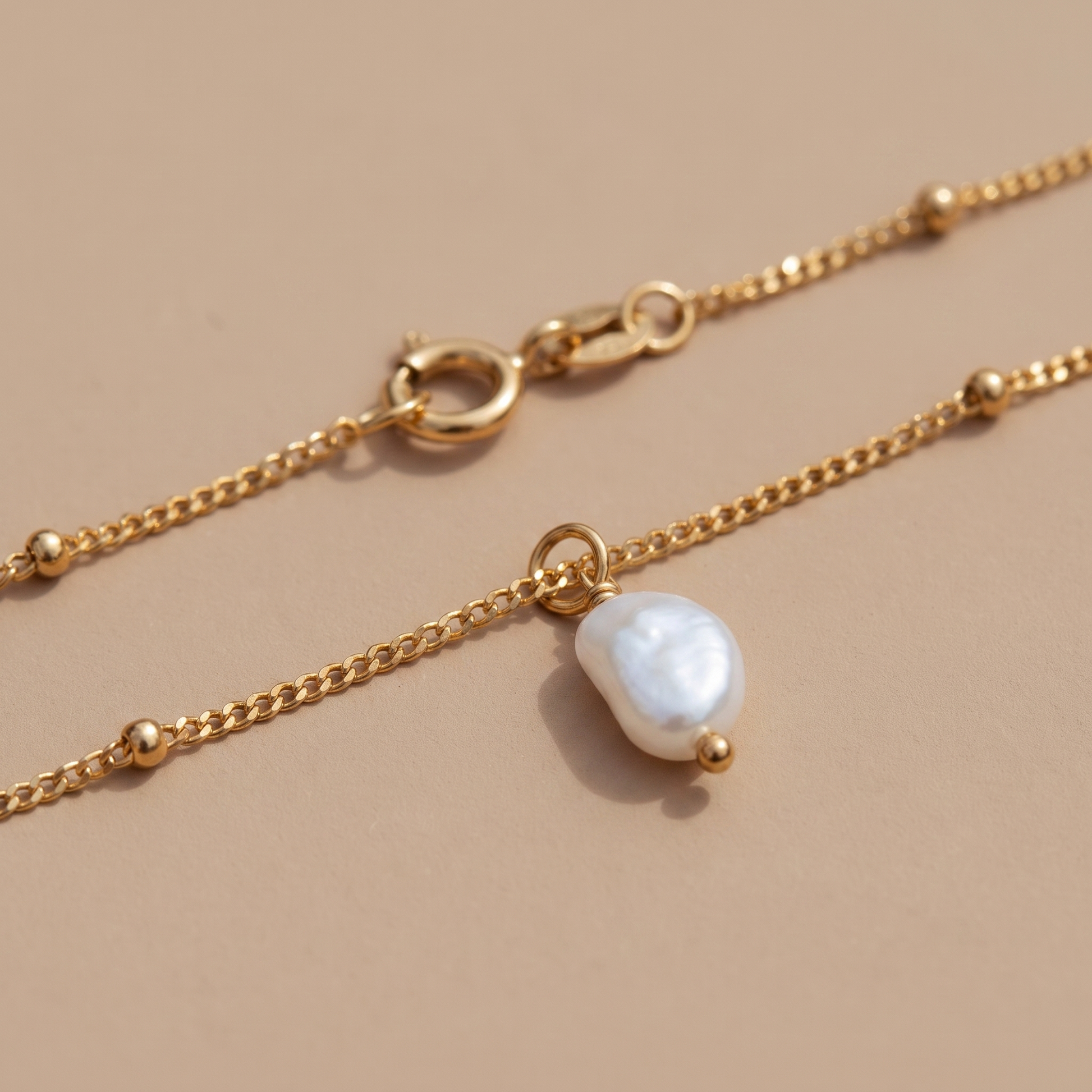 Asea Baroque Pearl Drop Necklace — close-up detail