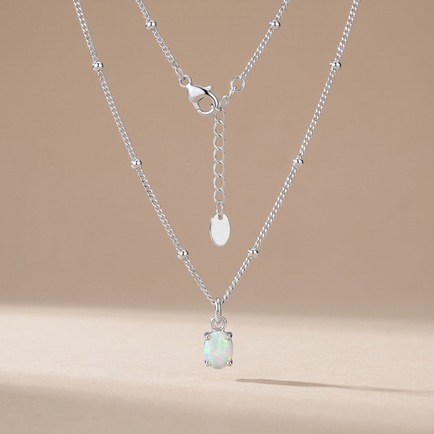 Asea Opal Glow Necklace — Silver Color