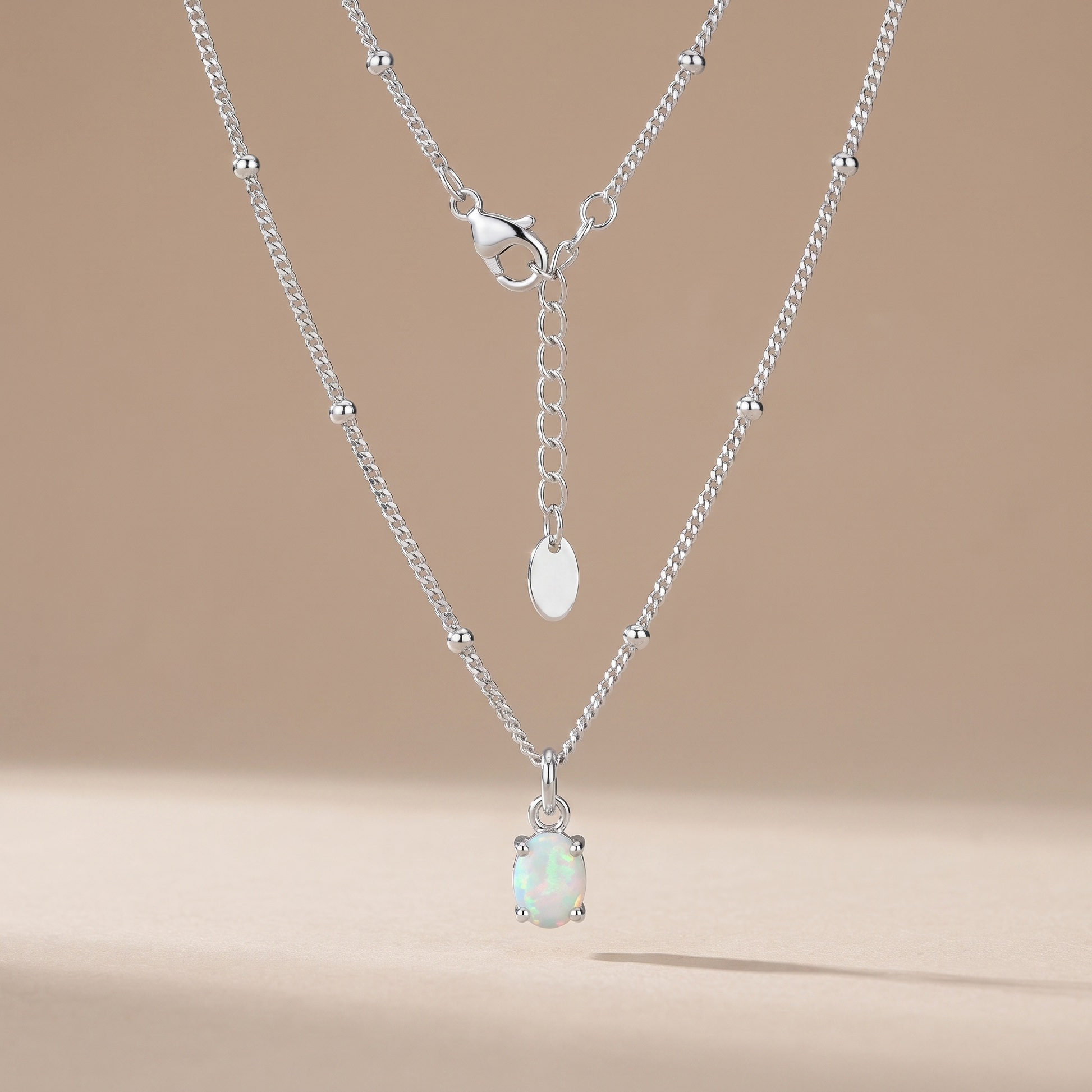 Asea Opal Glow Necklace — Silver Color