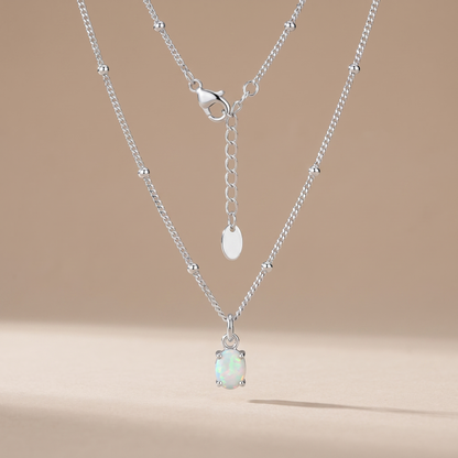 Asea Opal Glow Necklace — Silver Color