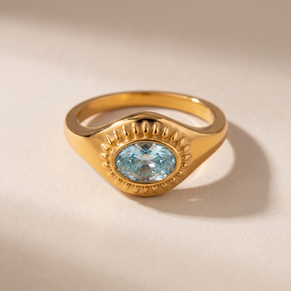 Asea Balearic Sunburst Ring — close-up detail