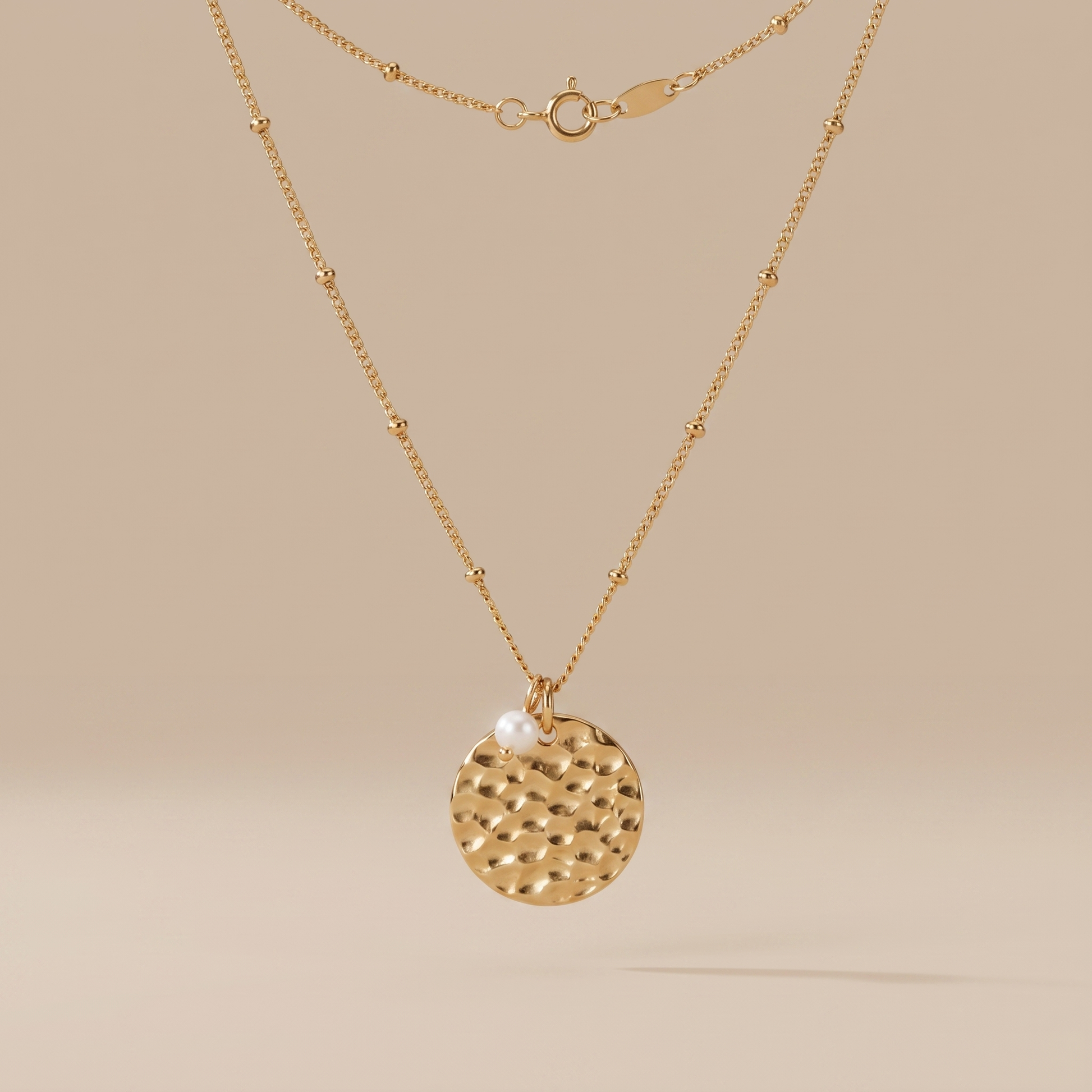 Asea Island Coin & Pearl Necklace — front view