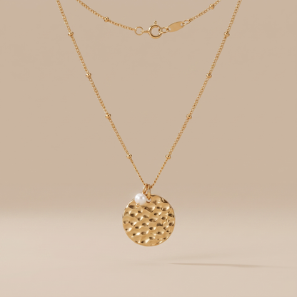 Asea Island Coin & Pearl Necklace — front view