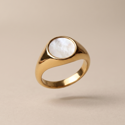 Asea Mother-of-Pearl Statement Ring — front view