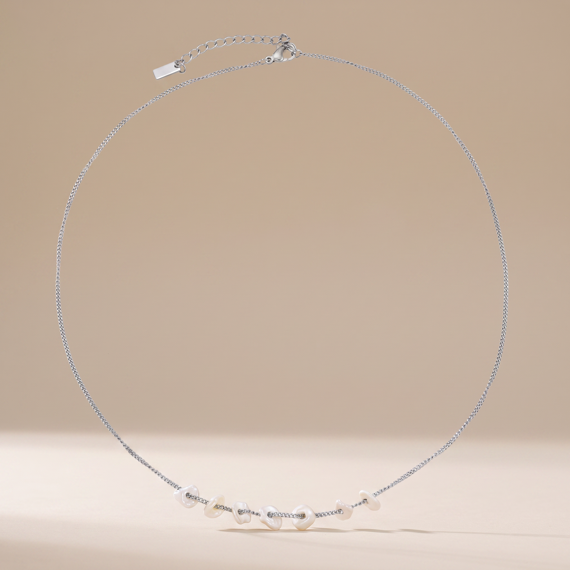 Asea Islet Freshwater Pearl Necklace — Silver Color