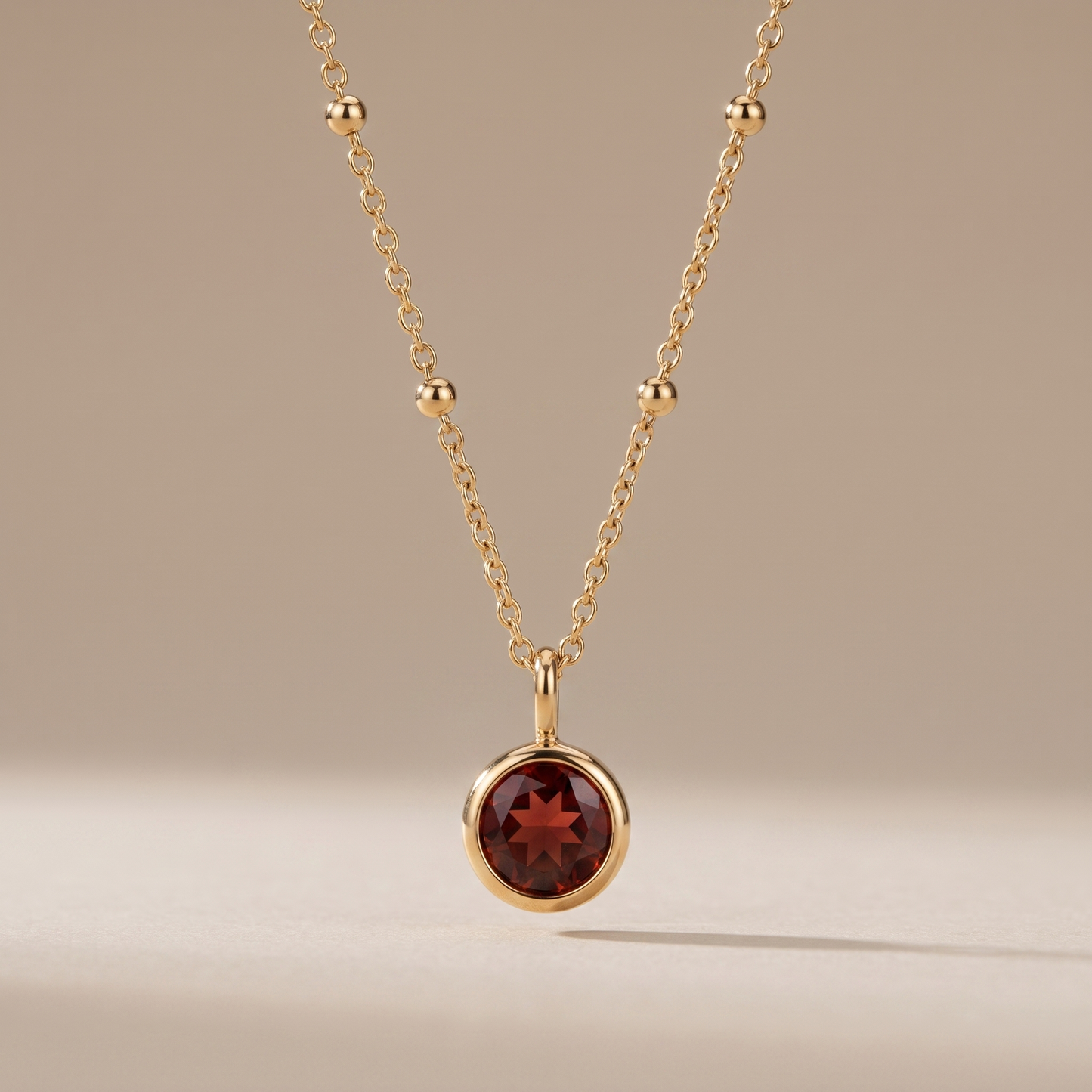Asea Birthstone Pendant Necklace — 14K Gold Color