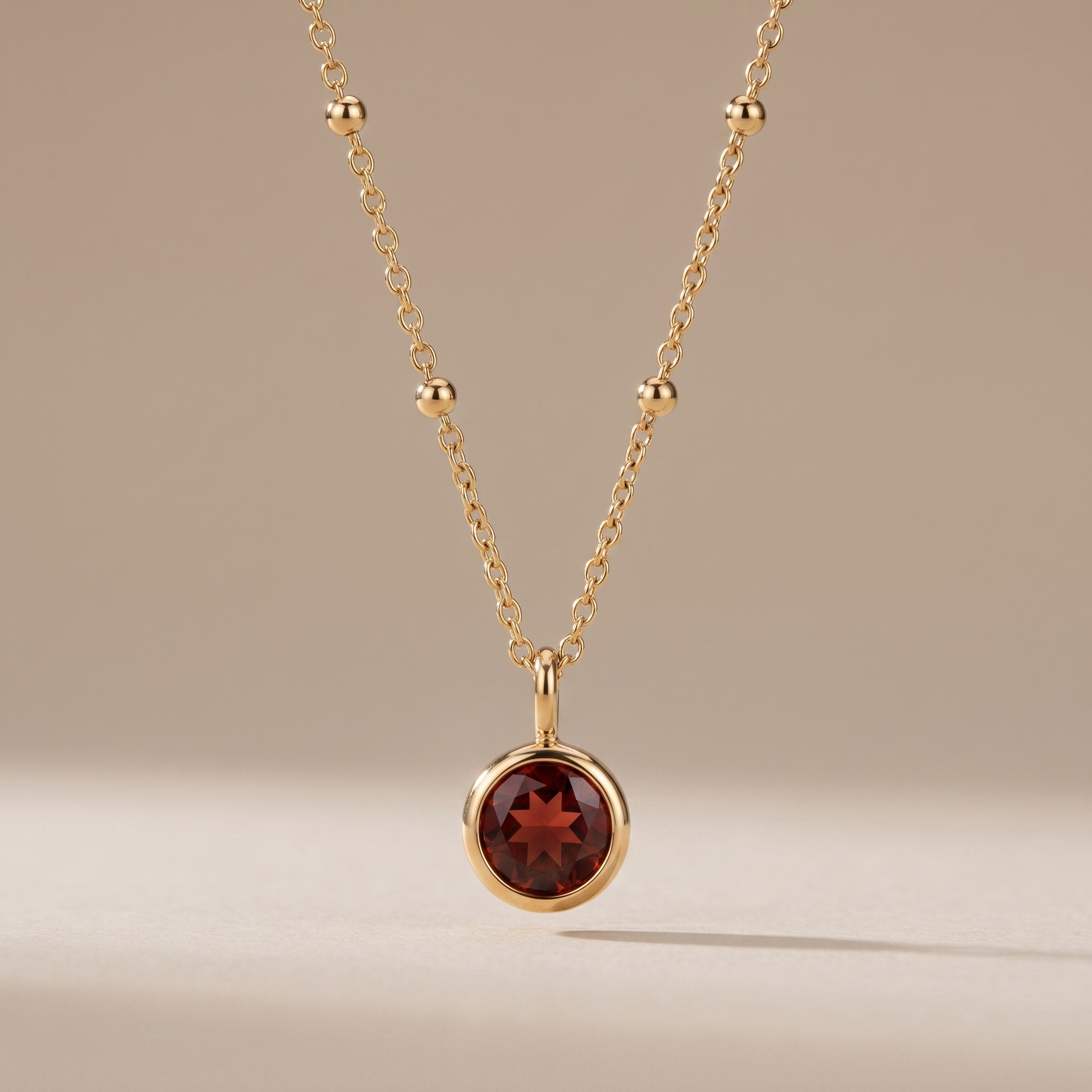 Asea Birthstone Pendant Necklace — 14K Gold Color