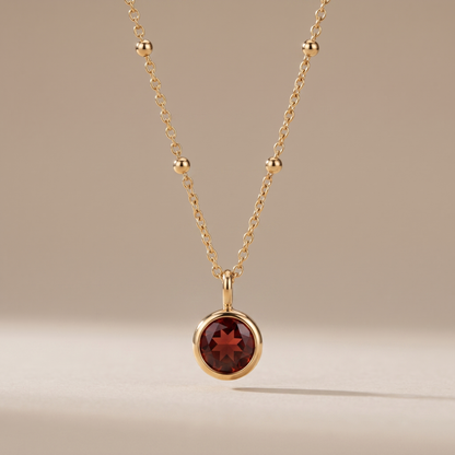 Asea Birthstone Pendant Necklace — 14K Gold Color