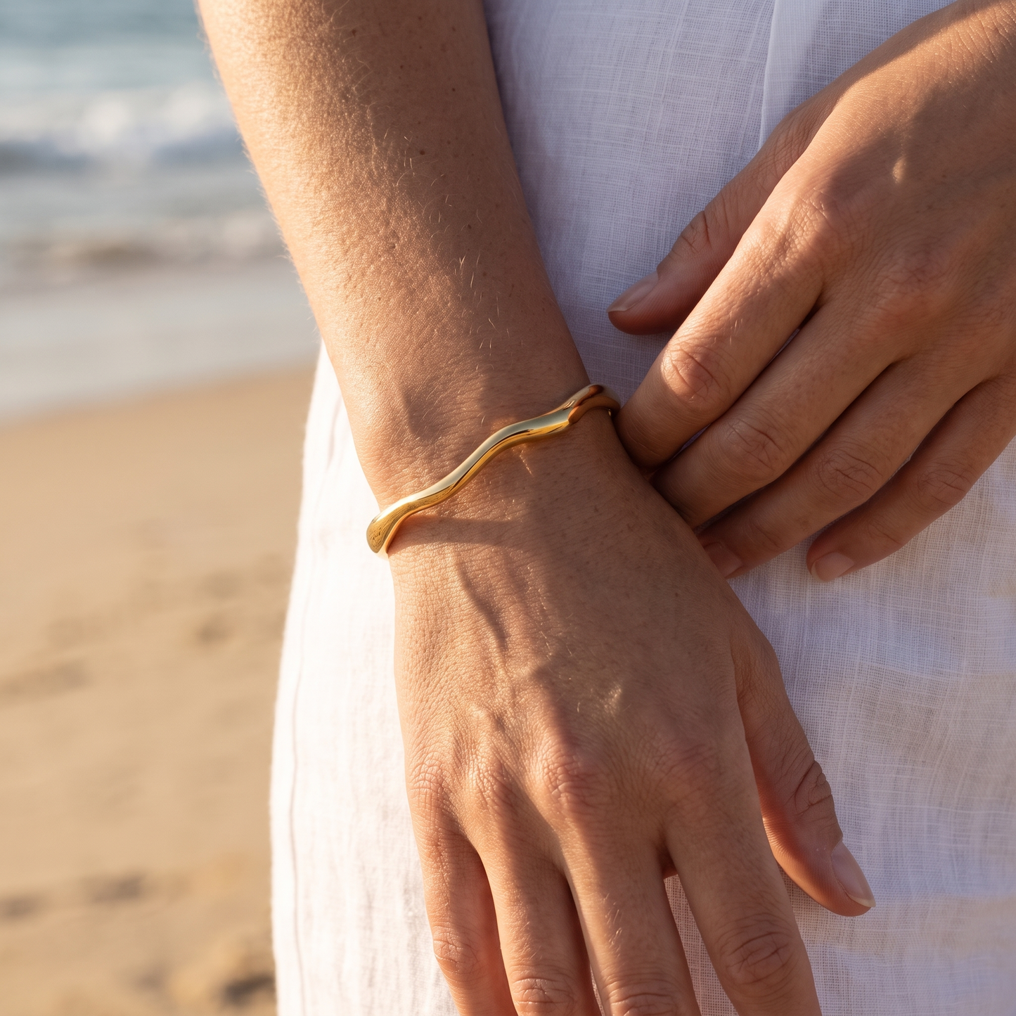 Asea Calla Wave Cuff — worn by model