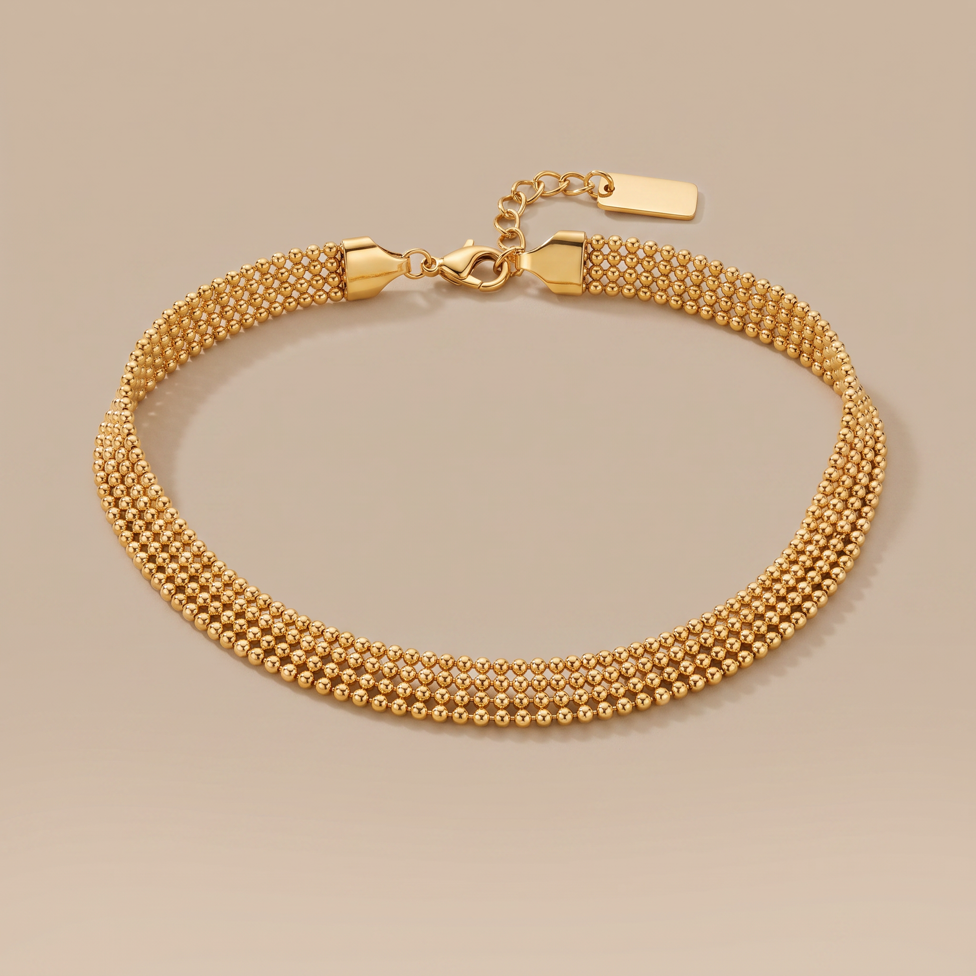 Asea Gold Mesh Choker Necklace — front view